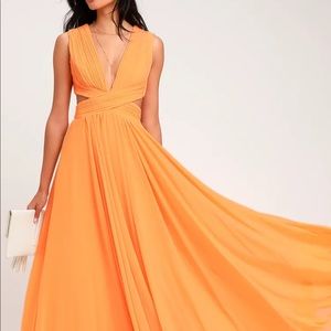 Bright orange maxi dress